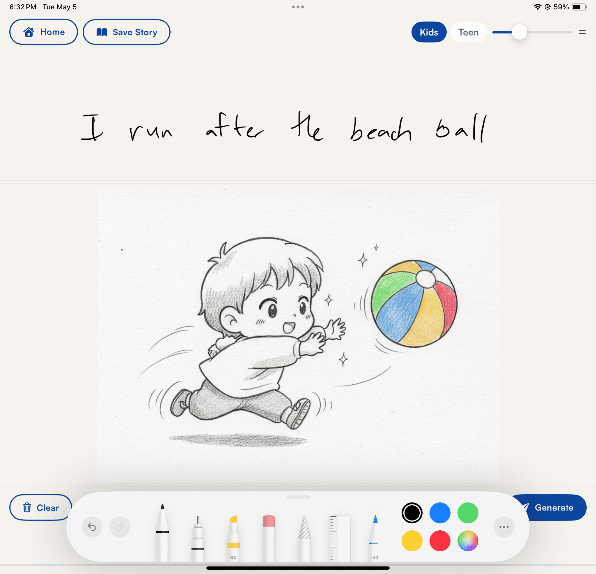 Rumo turning a written sentence into a picture